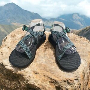 Chaco Adjustable Strappy Hiking Sandals Green/Black/Blue Women’s Size 11
